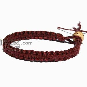 Burgundy Hemp Surfer Bracelet or Anklet