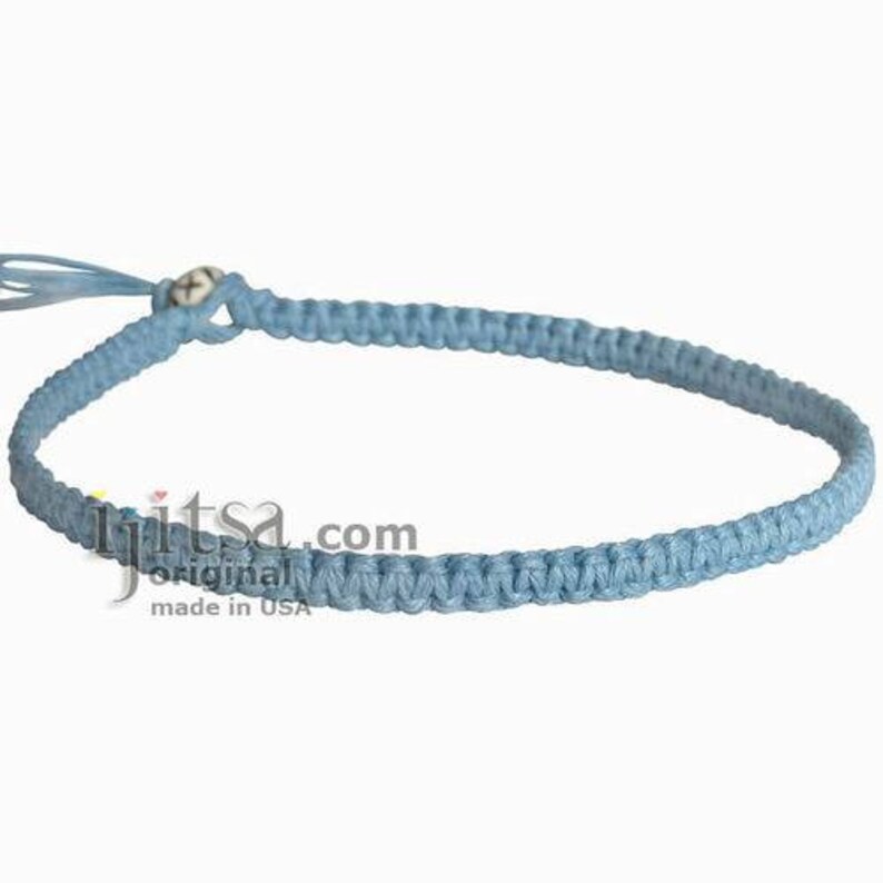 Sky Blue Hemp Surfer Choker Necklace image 1