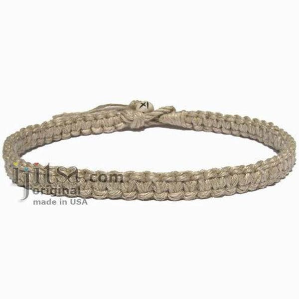 Natural Hemp Flat Wide Surfer Style Choker Necklace