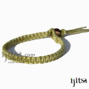 Olive Multicolored Rainbow Hemp Surfer Bracelet or Anklet