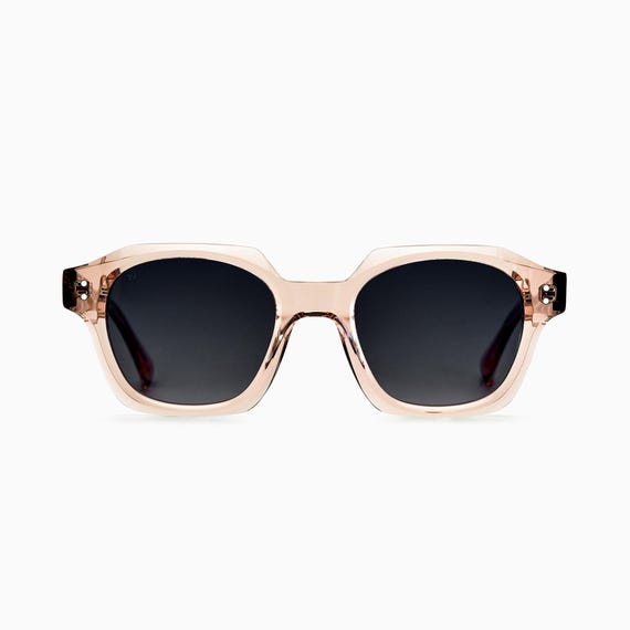 Hexagon Polarized Sunglasses: Beige Acetate Frame, Grey  display picture 2