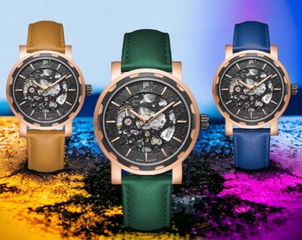 Reloj de lujo moderno para hombre/diseño británico/movimiento mecánico l relojes de lujo para hombre joyería acero inoxidable