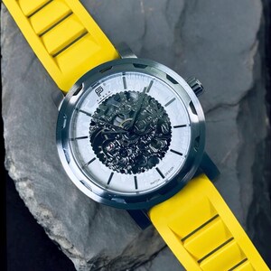 Luxury Men's Silver Watch | Wrist Watches (FKM Rubber Band) Automatic Watch - SEMPER by PUNCH
