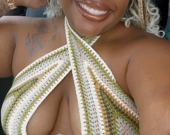 Gemini Top Crochet Pattern | PDF Download | Halter Top | Beginner Friendly | Size Inclusive
