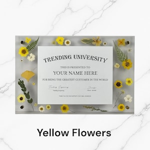 Marco de diploma con flores prensadas de acrílico imagen 8