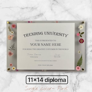 Acrylic Pressed Flower Diploma Frame for 11"x14" diploma