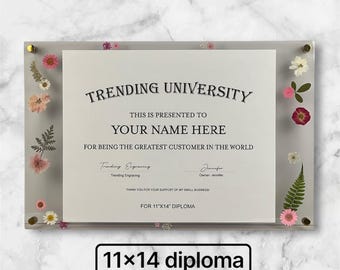 Acrylic Pressed Flower Diploma Frame for 11"x14" diploma