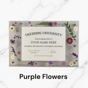 Marco de diploma con flores prensadas de acrílico imagen 11