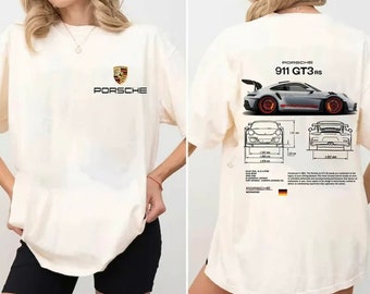Maglietta estetica Porsche 911 GT3 RS, maglietta di tendenza, maglietta laterale P*rsche 911 GT3 RS 2, regalo per lui/lei, amante dell'auto
