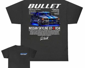 Bullet Skyline Nissan GTR Tshirt, Fast Furious car Tshirt, Gift For Him/Her, Car lover