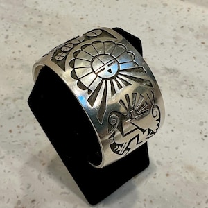 Hopi Berra Tawahongva Silver Cuff Bracelet