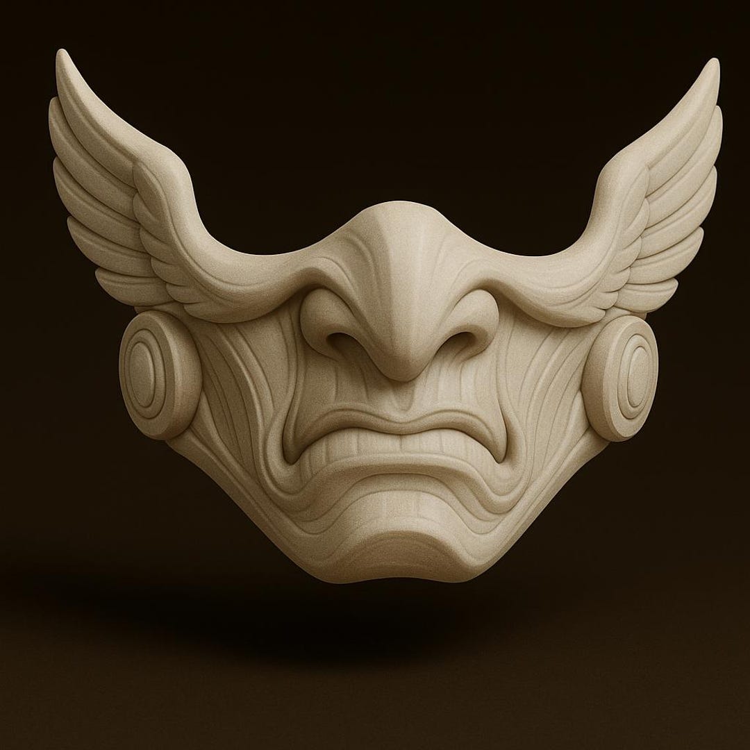 Angelic Samurai Mempo Face Mask - Etsy