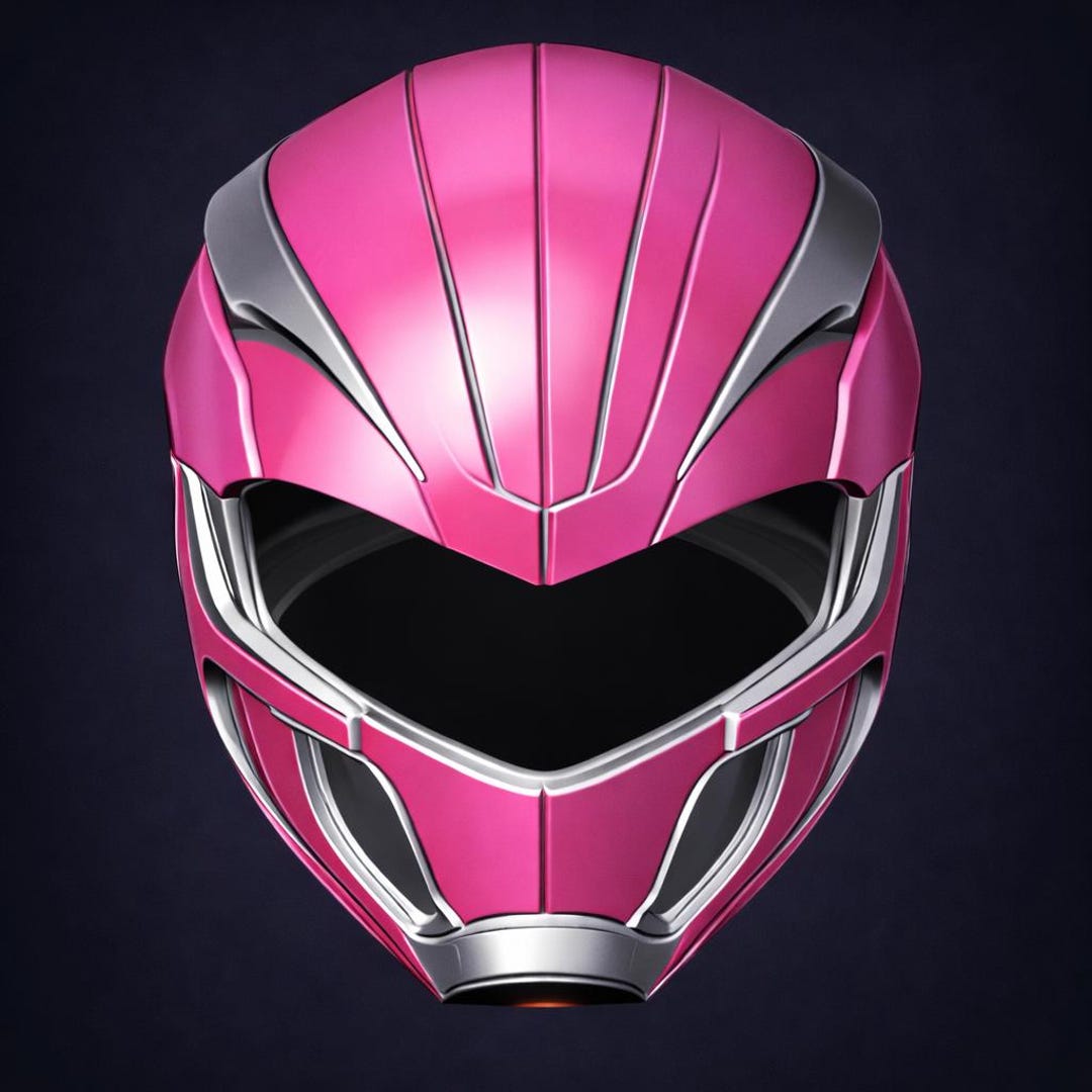 Pink Power Ranger Helmet Pattern Pink Power Ranger Style Helmet - Etsy