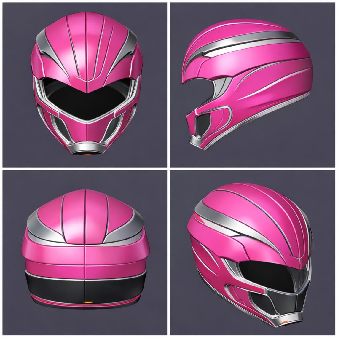 Pink Power Ranger Helmet Pattern Pink Power Ranger Style Helmet - Etsy