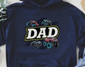 monster truck dad and mom matching sweatshirts birthday matching outfits mama and dada hoodie monster trucks lovers sweatshirt