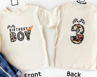 Monster Truck Birthday Boy Family Matching Shirts Custom Birthday Party Shirts Monster Truck Theme Outfit Personalized Family Birthday Shirt