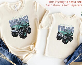 monster truck lover son and dad matching shirts christmas outfits daddy and boy tshirts monster trucks lovers sweatshirt matching shirts