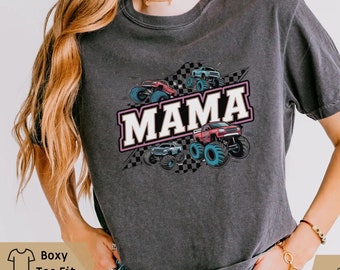 Comfort Colors Monster Truck Mama Boxy tee Pregnant Mom Shirt Monster Truck Shirt Boy Birthday Party Shirt New Mom Shirt Baby Shower Gift