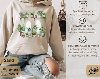 Funny Plant Ghost sweatshirt Halloween Plant lover hoodie Plant Lover Gift Ghost Crewneck Sweatshirt Spooky Gardener SweatShirt