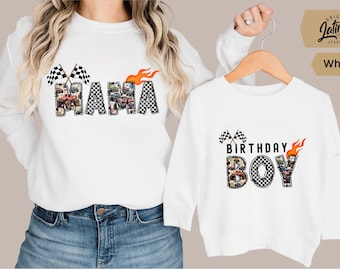 Monster Truck Birthday Boy Family Matching Shirts Custom Birthday Party Shirts Monster Truck Theme Outfit Personalized Family Birthday Shirt