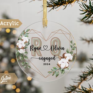 Personalized engagement ornament christmas Married Gift for Couples Engaged just married costume new couple gift Keepsake Couple Names