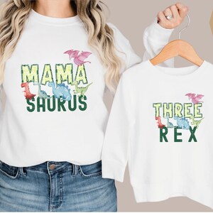MamaSaurus DadaSaurus Tees Matching Family Dinosaur Birthday Shirts Kids Dino Tee Mommy and Me Family Tees Mom Dad Dino Tees