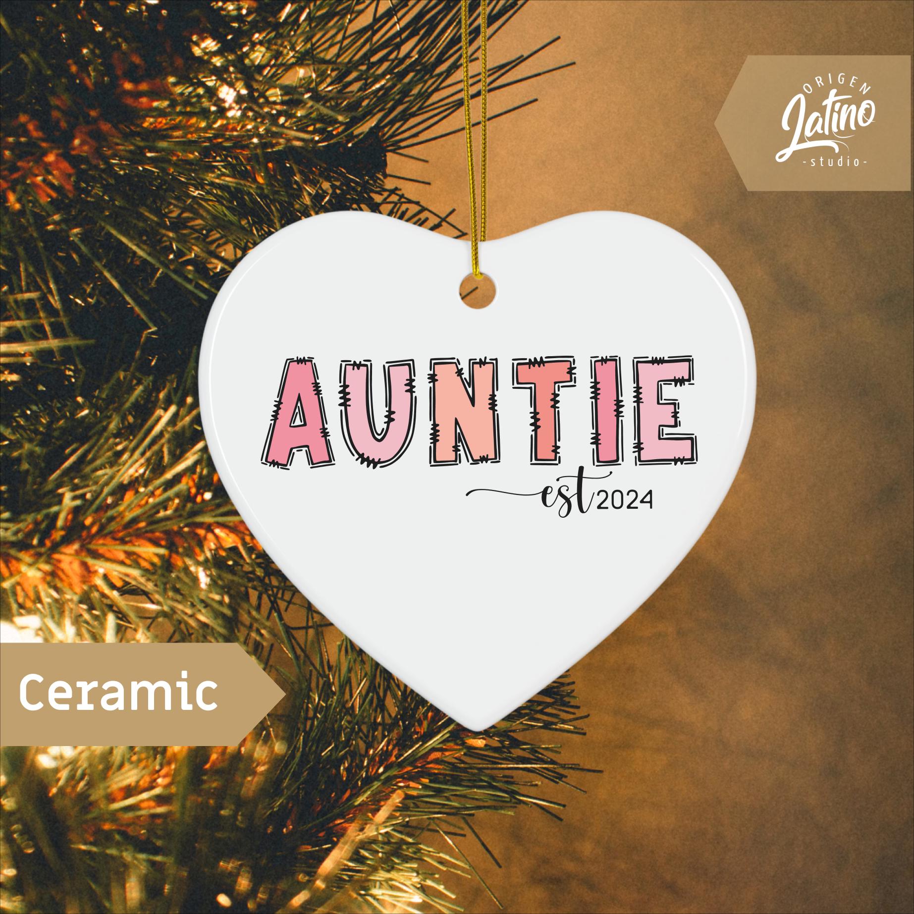 Aunt Established 2024 Ornament, Personalized Christmas Ornament for New ...