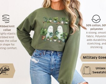 Funny Plant Ghost sweatshirt Halloween Plant lover hoodie Plant Lover Gift Ghost Crewneck Sweatshirt Spooky Gardener SweatShirt
