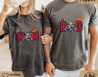 Comfort Colors Monster Truck dad and Mama Shirt Monster Truck Shirt Boy Birthday Party Shirt New Mom Boy Baby shower Gift