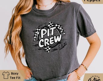 Comfort Colors Pit Crew Boxy tee Shirt Boy Mama Shirt racing Shirt Boy Birthday Party Shirt New Mom Boy Baby shower Gift Group crop shirt