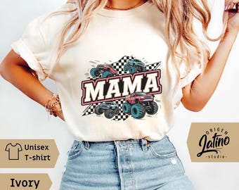 Comfort Colors Monster Truck Mama Shirt, Pregnant Mom Shirt, Monster Truck Shirt, Boy Birthday Party Shirt, New Mom Shirt, Baby Shower Gift