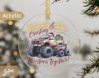 Monster Truck Christmas Ornament, Personalized Christmas Ornament, Monster car, watercolor,  Kids Ornament, Christmas Keepsake, Boy Ornament