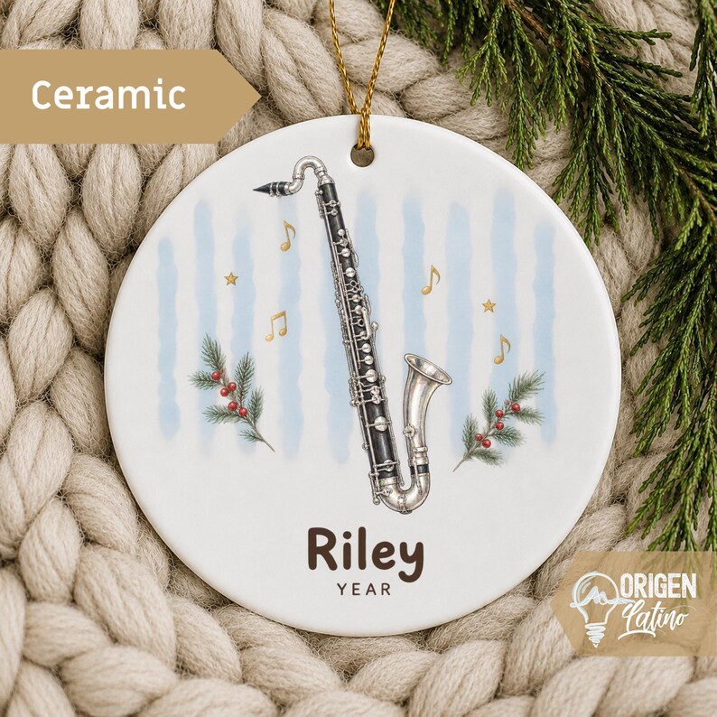 Bass Thing String Instrument Bass Clarinet Ornament Personalized, Custom Woodwind Musician Keepsake ...
