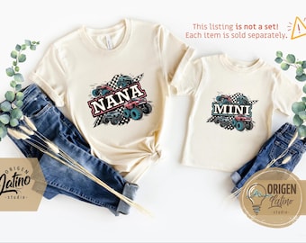 Nana and Mini Matching Monster Truck Shirts Hoodies or Sweatshirts Racing Grandma and Grandkid Outfit Checkered Flag Off Road Truck Set