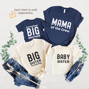 Family Matching Sibling Shirts Big Sister Little Bro professional Big Brother Little Sis Tee Toddler Girls Boys baby Announcement