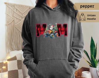 monster truck lover son and mama matching sweatshirts christmas outfits daddy and boy shirts monster trucks lovers matching shirts santa