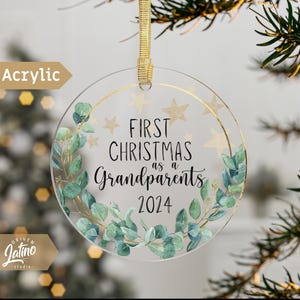 First Christmas as a grandparents ornament Christmas Ornament Pregnancy Announcement Reveal to Grandparents New Baby Announcement Ornament