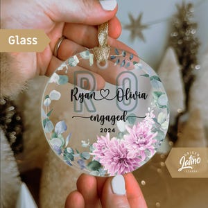 Personalized engagement ornament christmas Married Gift for Couples Engaged just married costume new couple gift Keepsake Couple Names