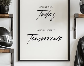 Poster You are my today | Typographic poster | Art print | Typography | Gift idea | Love