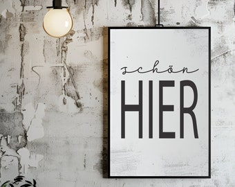 Poster: Nice here | Typo poster | Art print | Housewarming gift | Saying