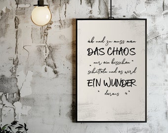 Poster Chaos and Wonder | Art print | saying | Typo poster