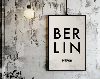 Poster Berlin | Typographic poster | Art print | Typography | Gift idea | Poster coordinates