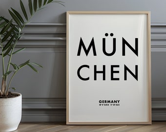 Poster Munich | Typographic poster | Art print | Typography | Gift idea | Poster coordinates