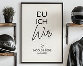 Poster Du ich wir, personalisierbar| Typoposter | Kunstdruck | Typografie | Geschenkidee | Liebe