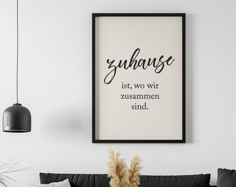 Poster: Home is where we are together | Type | Art print | Image | Typography | saying