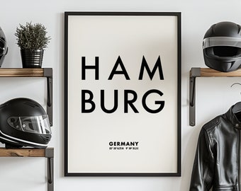 Poster Hamburg | Typographic poster | Art print | Typography | Gift idea | Poster coordinates