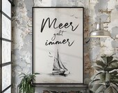 Poster: Meer geht immer | Typo | Kunstdruck | Bild | Typografie | Küstenliebe