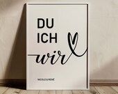 Poster Du ich wir personalisiert | Typoposter | Kunstdruck | Typografie | Spruch | Liebe | Geschenkidee