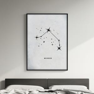 Affiche de la constellation du Bélier, art mural du zodiaque, impression astrologique