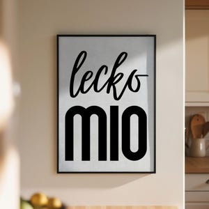 Póster LECKOMIO: refrán alemán, arte mural con tipografía divertida, póster con mensaje en mayúsculas